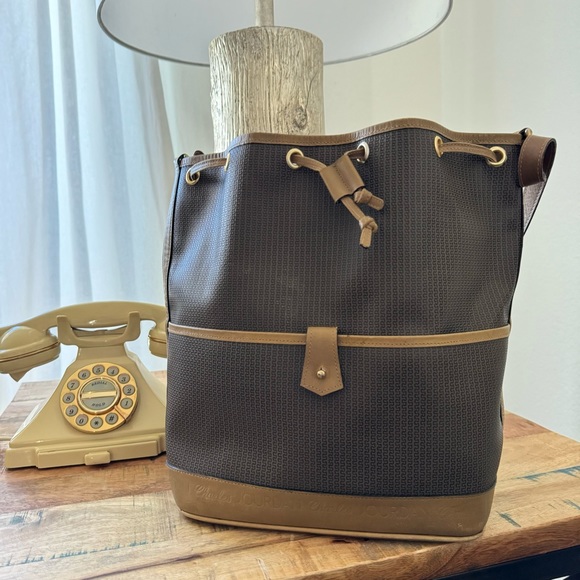 70’Vintage Charles Jourdan Leather Khaki Olive Tan Bag - Picture 16 of 16